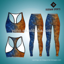 Impresión cómoda ropa de yoga colorido para damas